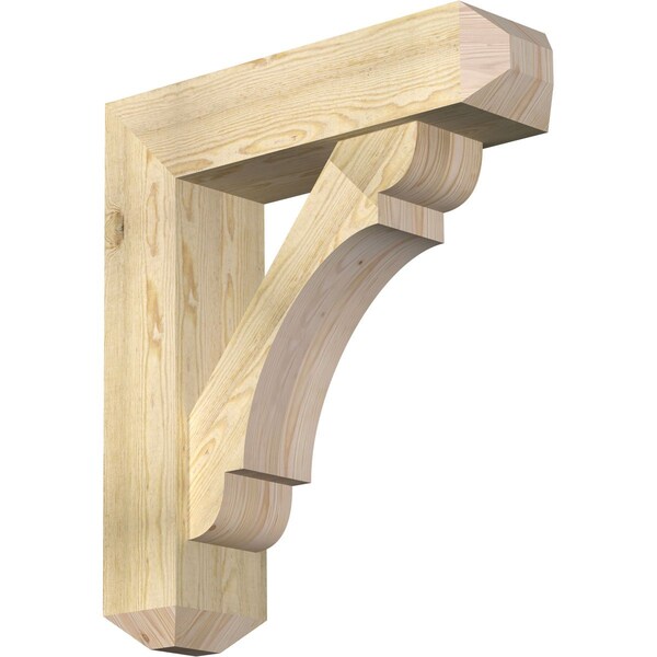 Ekena Millwork Olympic Craftsman Rough Sawn Bracket w/ Offset Brace, Douglas Fir, 8"W x 30"D x 34"H BKT0806X30X34OLY04RDF - main